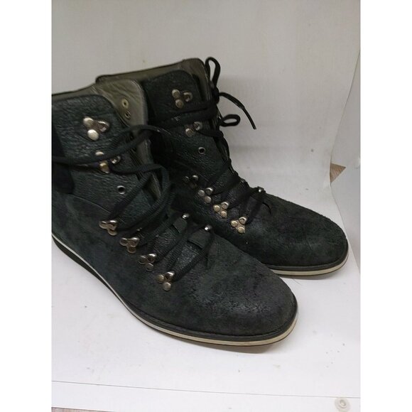 AH by Android Homme Men's Trainers Shoes High Top Navy Blue Crinkle Size 11 - Picture 3 of 10